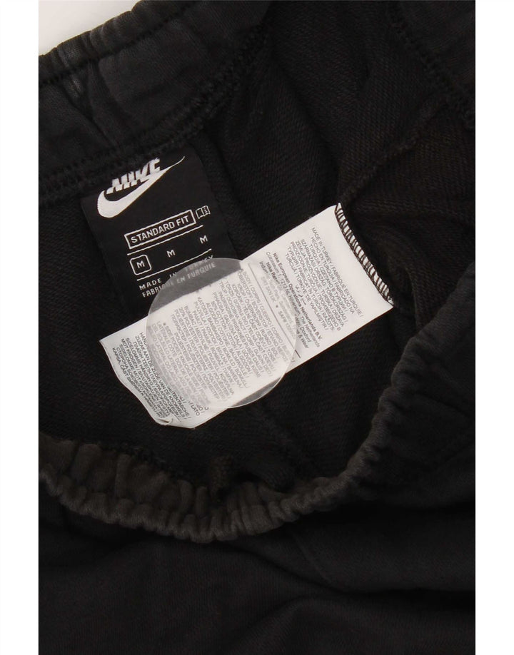 Nike Pantalones cortos deportivos de ajuste estándar para hombre, algodón negro mediano