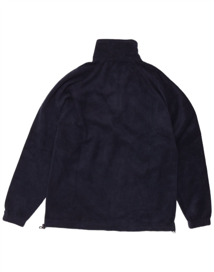Kappa - Jersey de forro polar con cuello y cremallera para hombre, tamaño grande, poliéster azul marino