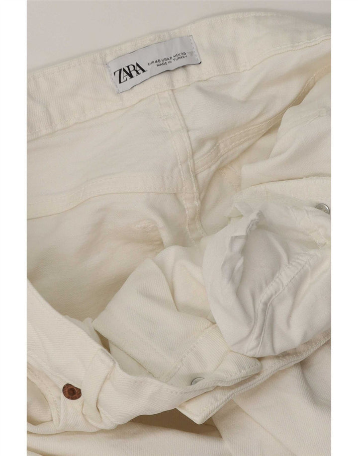 Zara Jeans Rectos Mujer EU 40 Medium W30 L27 Blanco