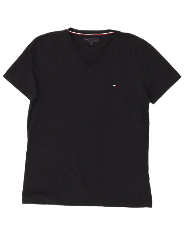 Tommy Hilfiger - Camiseta para hombre, talla grande, algodón negro