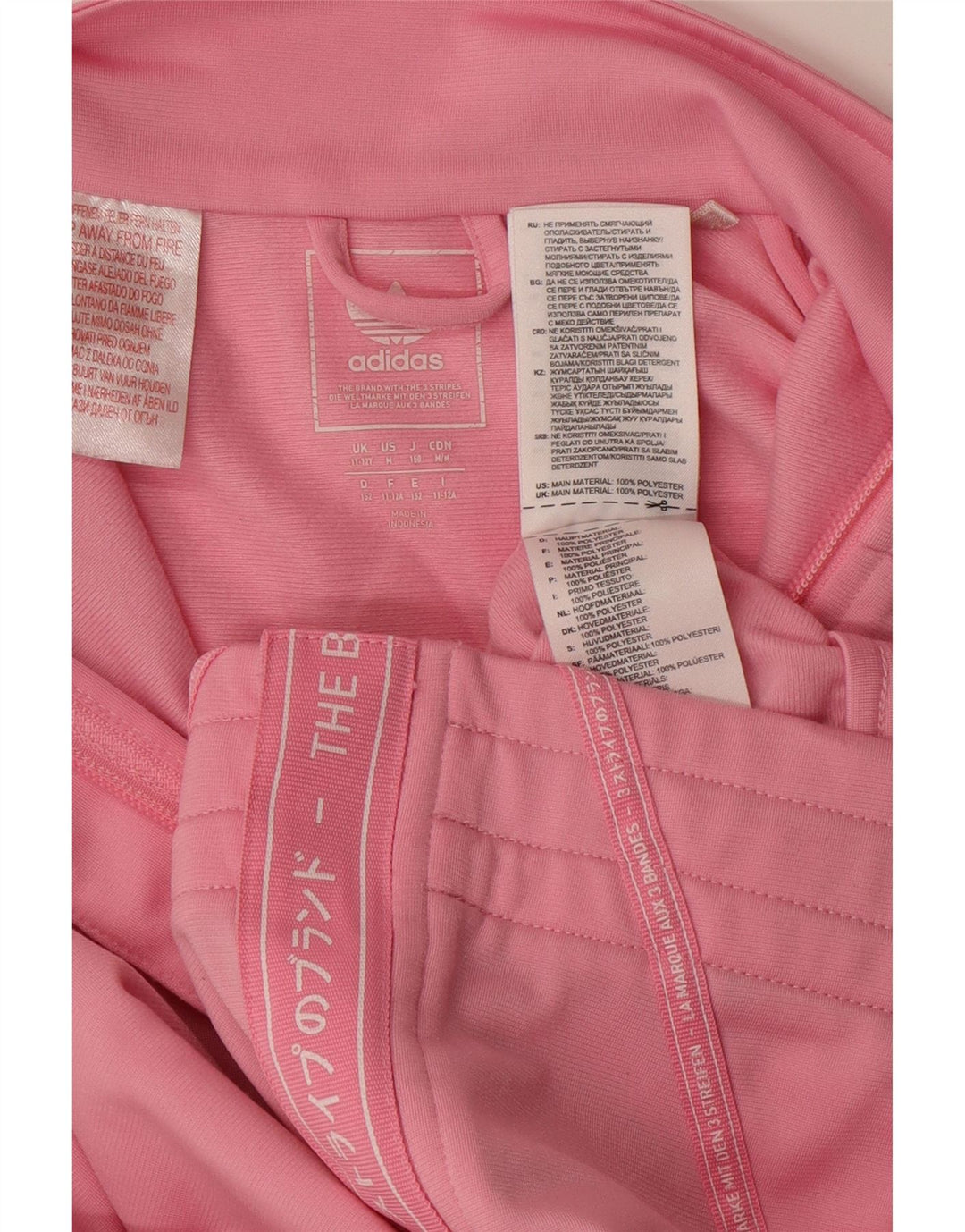 Adidas - Chaqueta de chándal gráfica para niña, 11-12 años, poliéster Rosa