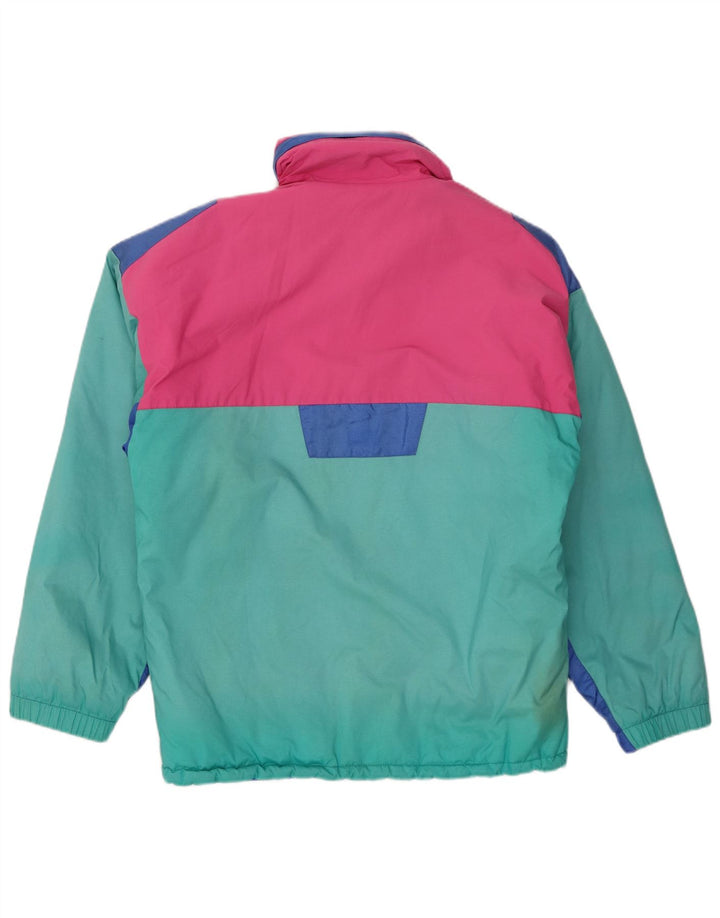 Chaqueta de esquí vintage para hombre de gran tamaño con capucha IT 46 Small Green Colourblock