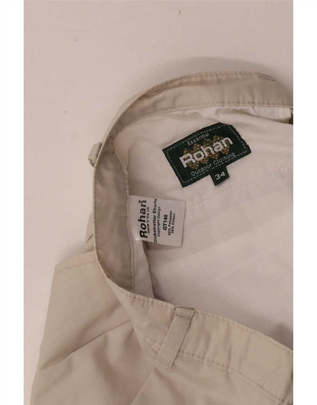 Rohan Mens Pegged Chino Shorts W34 Poliéster Beige Grande
