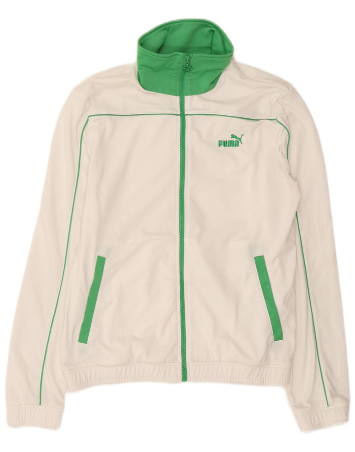 Puma Chaqueta De Chándal Superior Para Hombre Poliéster Color Block Blanco Mediano