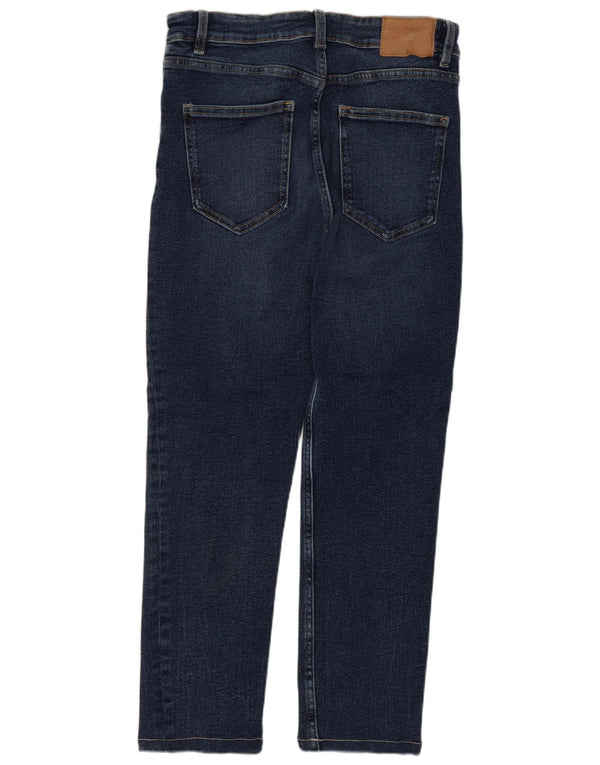 Zara Jeans Capri Ajustados De Cintura Alta Para Mujer EU 40 Medium W30 L23 Azul