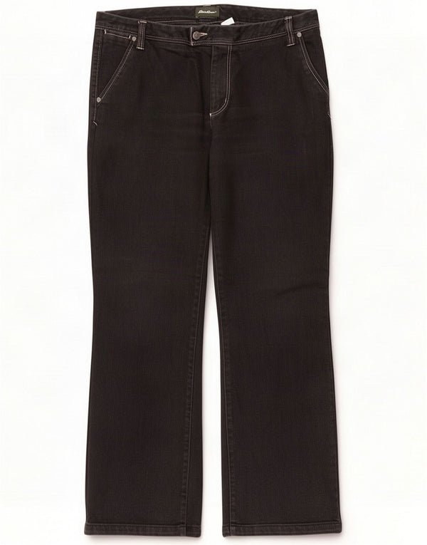 Eddie Bauer Jeans rectos pequeños para mujer US 12 Large W34 L29 Algodón gris