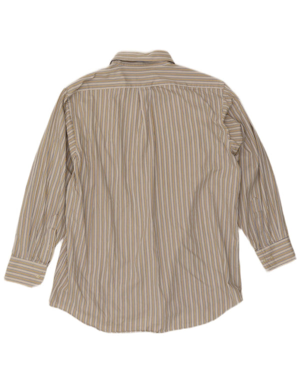 Chaps Camisa de ajuste clásico para hombre talla 16 1/2 grande algodón a rayas beige