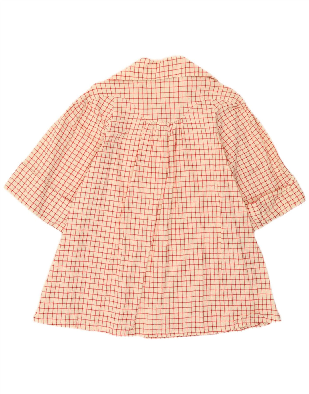 Vintage mujer 3/4 manga camisa Reino Unido 12 medio apagado blanco cheque
