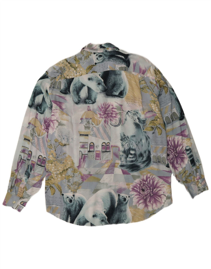 Camisa vintage para hombre mediana Patchwork multicolor