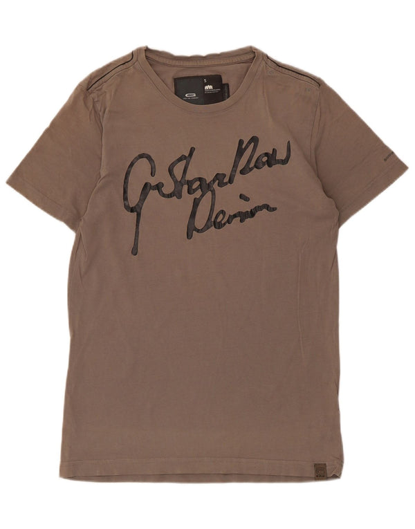 G-Star Hombre Camiseta Gráfica Top Small Marrón Algodón