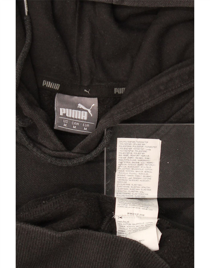 PUMA Jersey con capucha gráfica para mujer UK 14 Medium Black Cotton