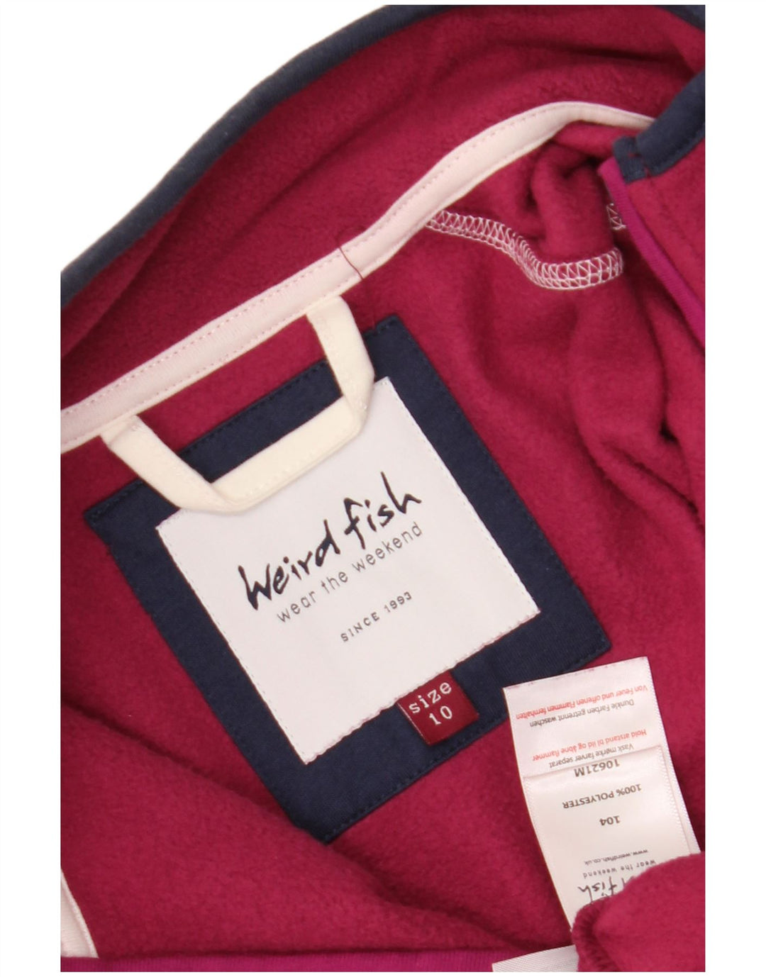 Weird Fish Chaqueta polar para mujer UK 10 Small Borgoña Poliéster