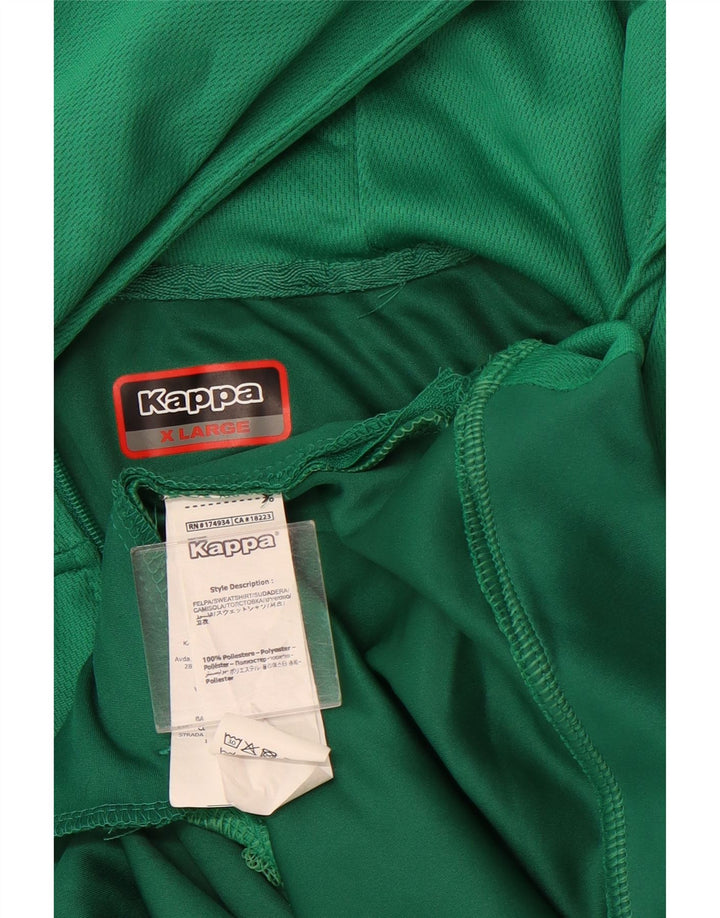 Kappa Hombre Graphic Zip Sudadera Con Capucha Suéter XL Verde Colorblock Poliéster