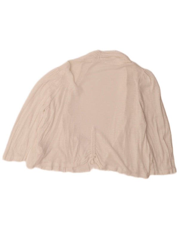 Marks & Spencer Suéter Cárdigan Abierto de Manga 3/4 para Mujer UK 46 Grande Blanco