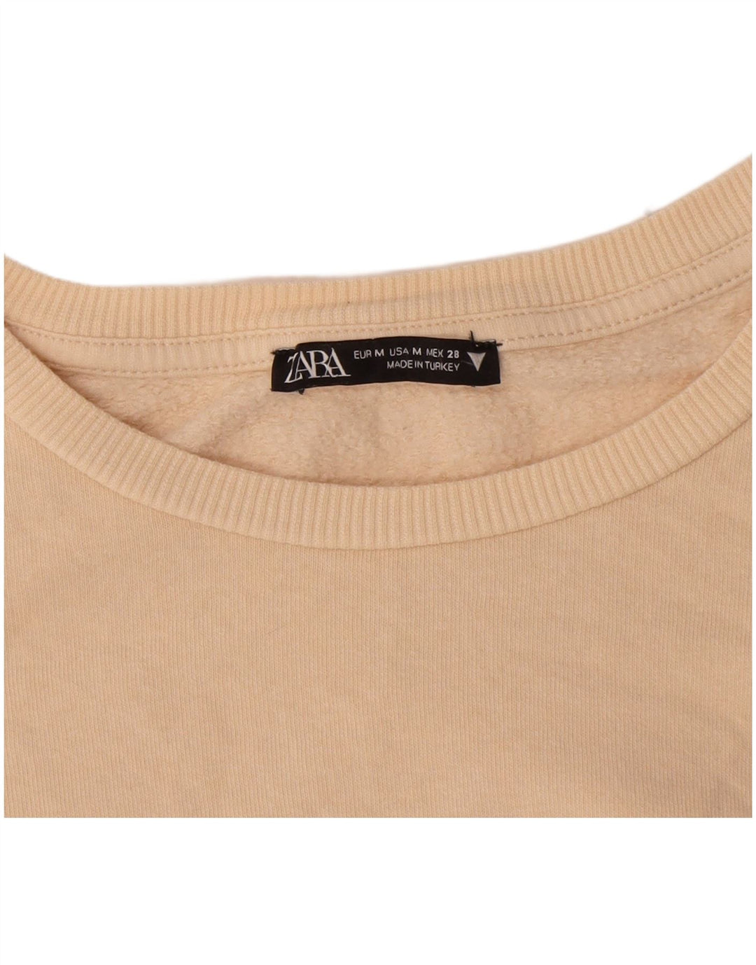Zara Mujer Crop Top Manga Larga UK 44 Medio Beige
