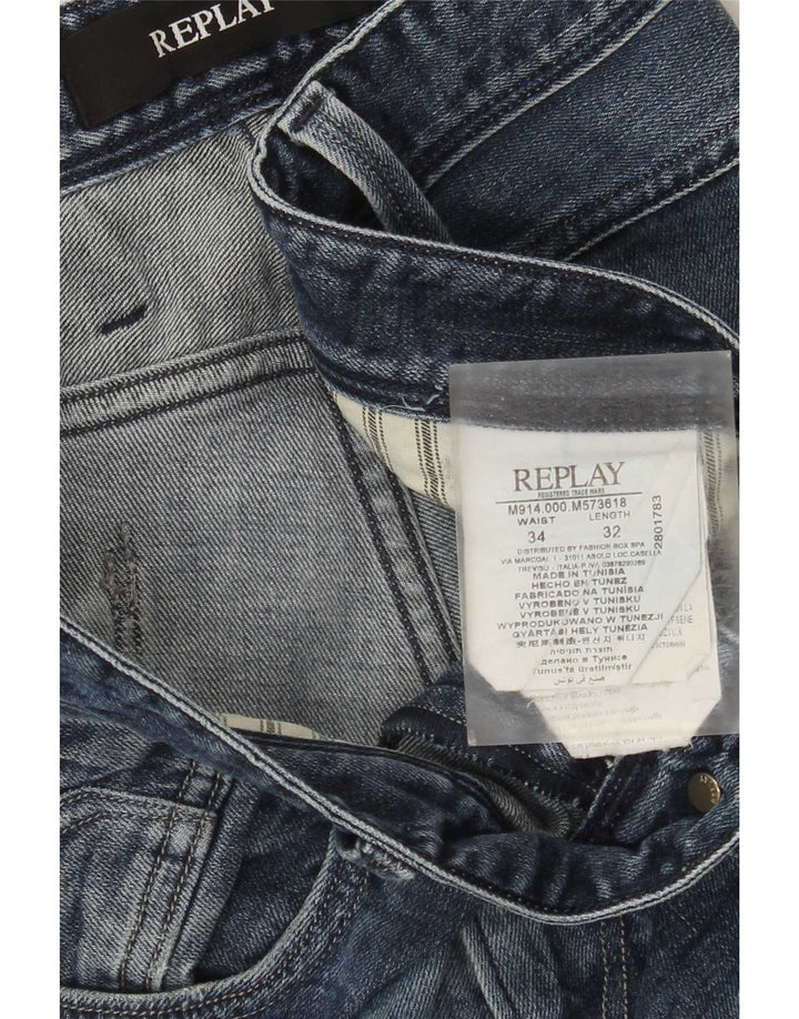 Vaqueros ajustados para mujer Replay W34 L32 Algodón azul