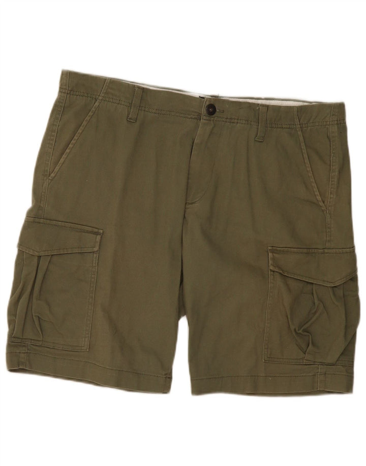 JACK & JONES Mens Cargo Shorts W38 XL Khaki Vintage Jack & Jones and Second-Hand Jack & Jones from Messina Hembry 