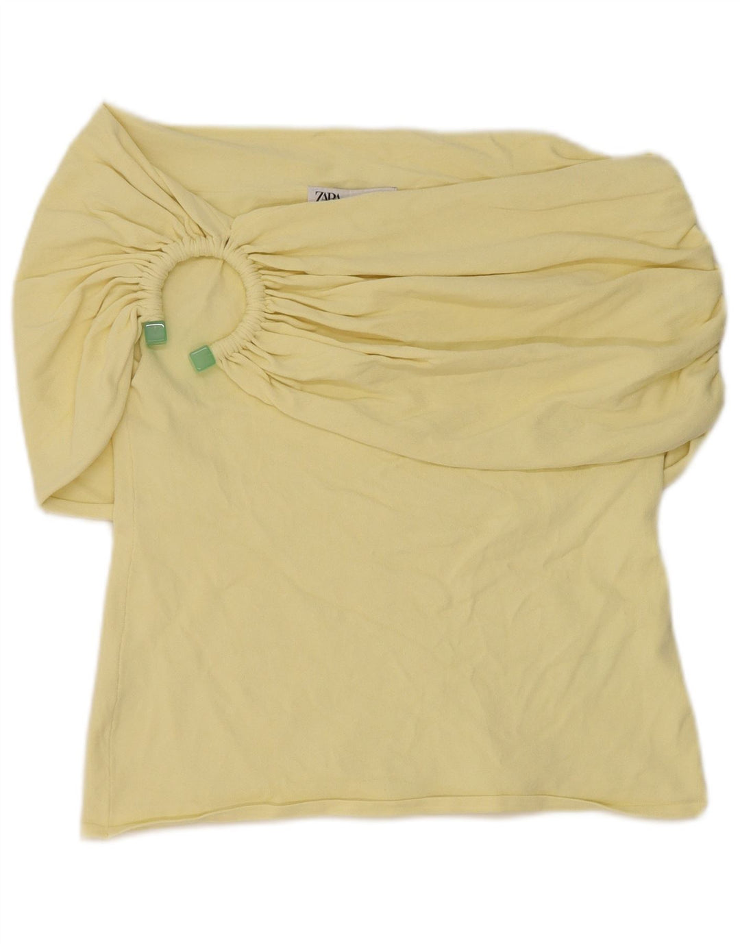 Zara Top con hombros descubiertos para mujer UK 46 Viscosa amarilla grande