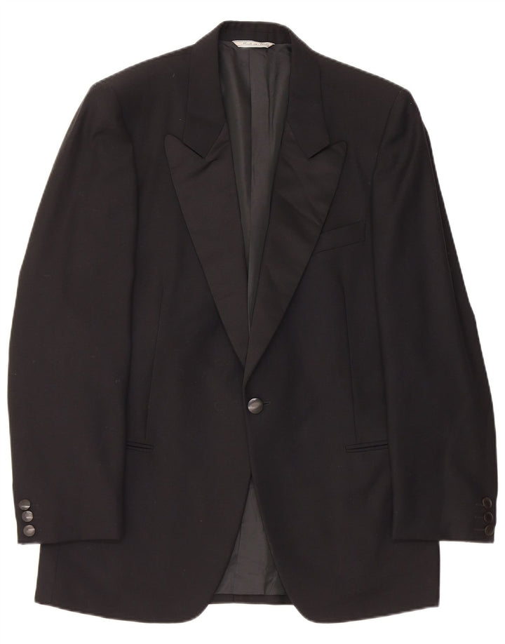 Carieri Chaqueta tipo blazer con 1 botón para hombre IT 48 Lana virgen mediana negra