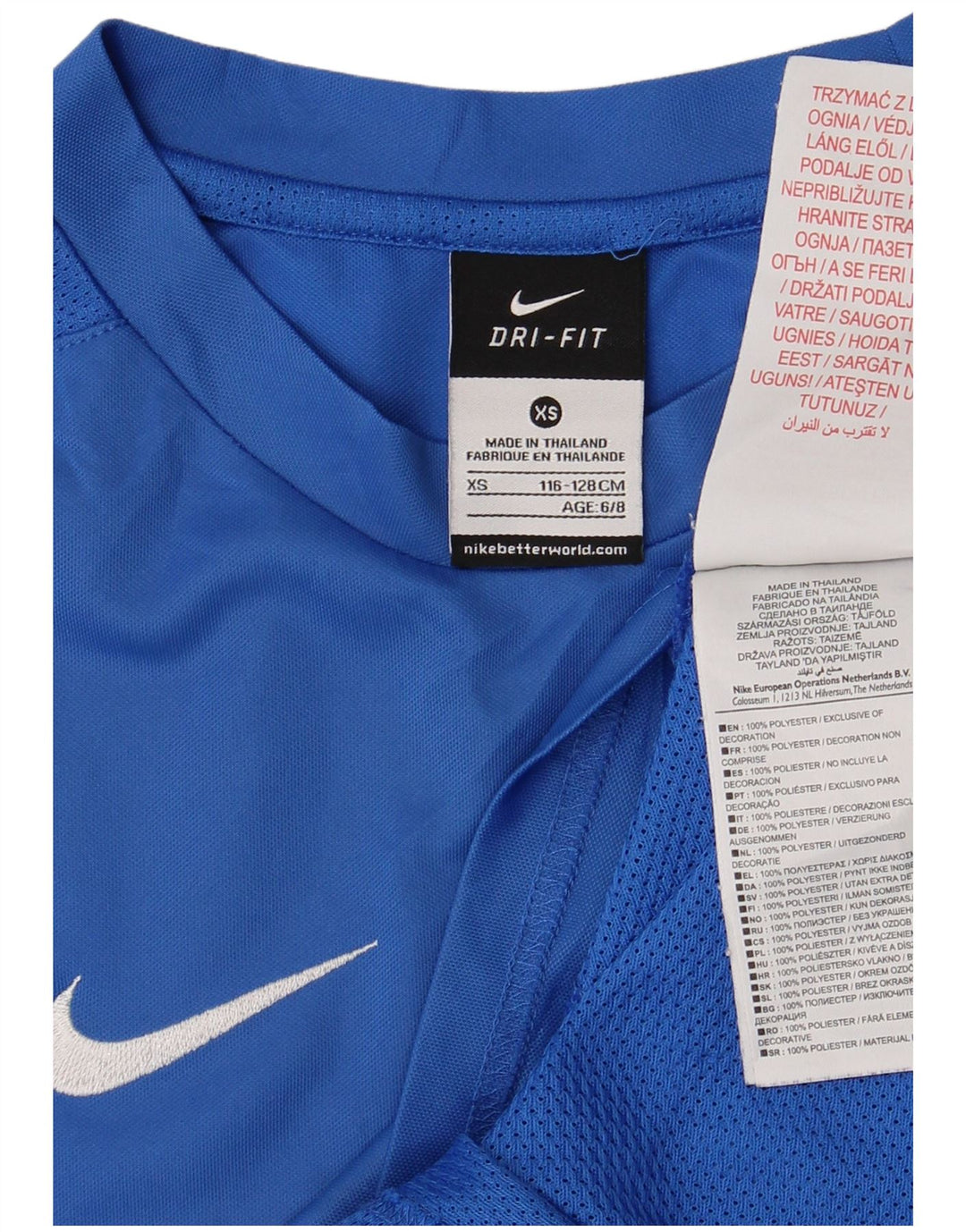 NIKE Camiseta Dri Fit Graphic para niños 6-7 años XS Azul Poliéster