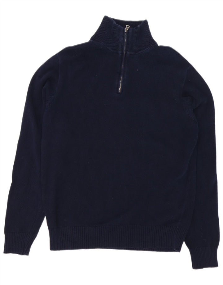 J. Crew Suéter tipo jersey con cuello y cremallera para hombre Algodón azul marino mediano