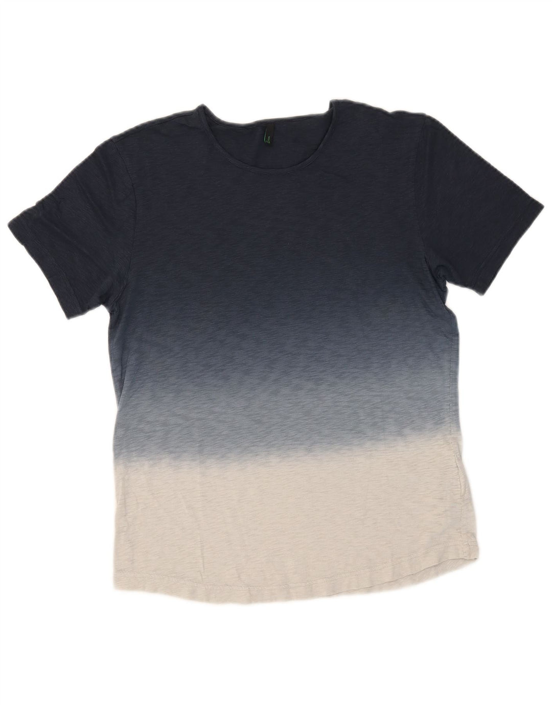 BENETTON Camiseta Hombre Top Medium Azul Marino Colorblock Algodón