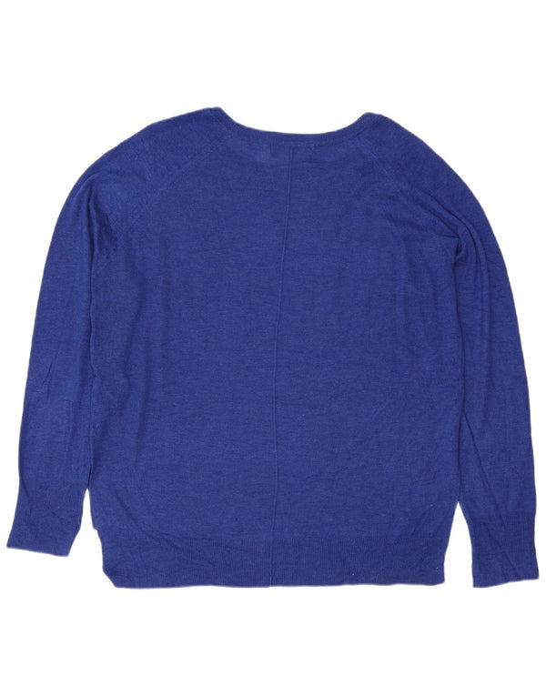 Zara - Jersey con cuello barco para mujer, talla 40, viscosa azul medio