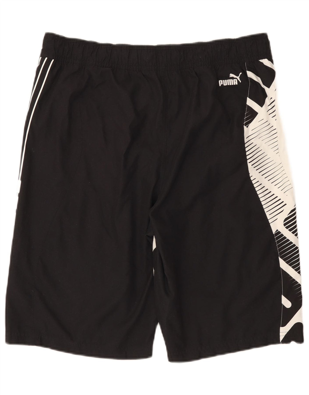 Puma Bañador con estampado gráfico de hombre en poliéster color block mediano en negro