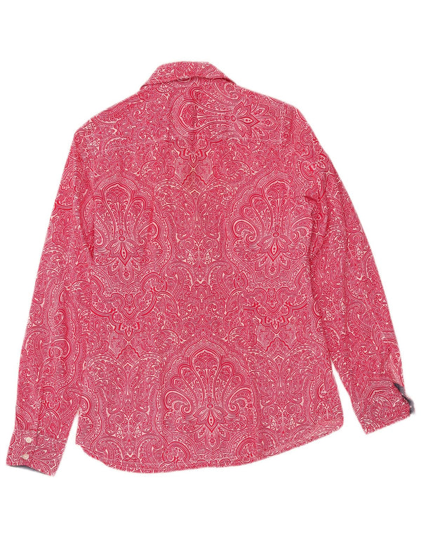 Tommy Hilfiger Camisa de corte clásico para mujer UK 10 Small Pink Paisley Cotton