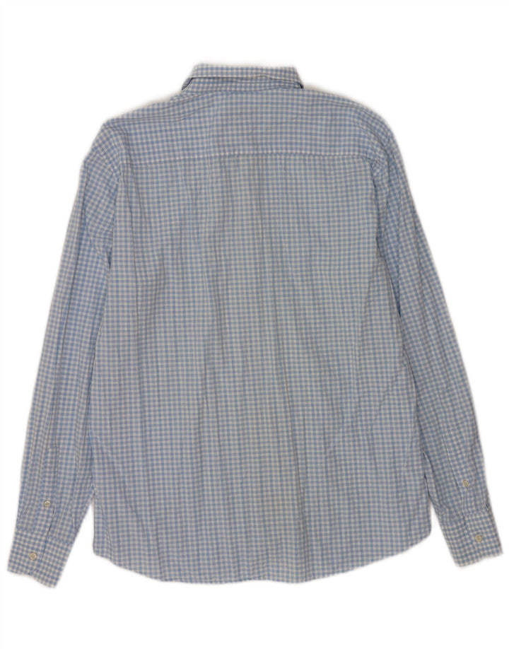 Massimo Dutti Camisa Casual Fit Hombre XL Algodón Vichy Azul