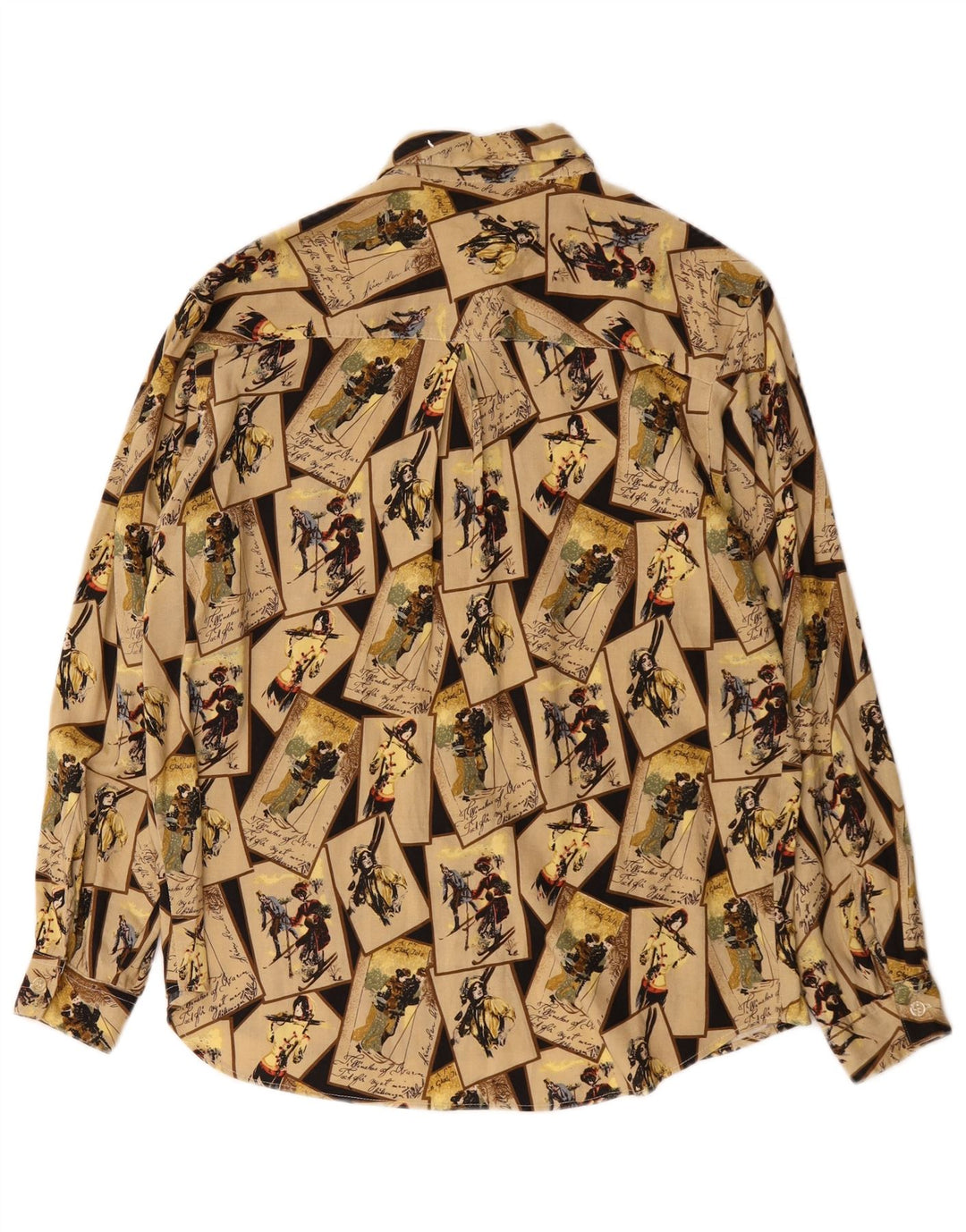HANAITI Blusa camisera gráfica para mujer UK 40 Viscosa patchwork beige medio