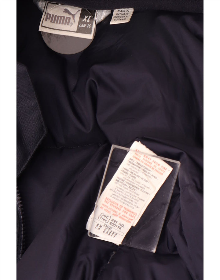 PUMA Abrigo acolchado con capucha para hombre UK 42 XL Poliéster azul marino