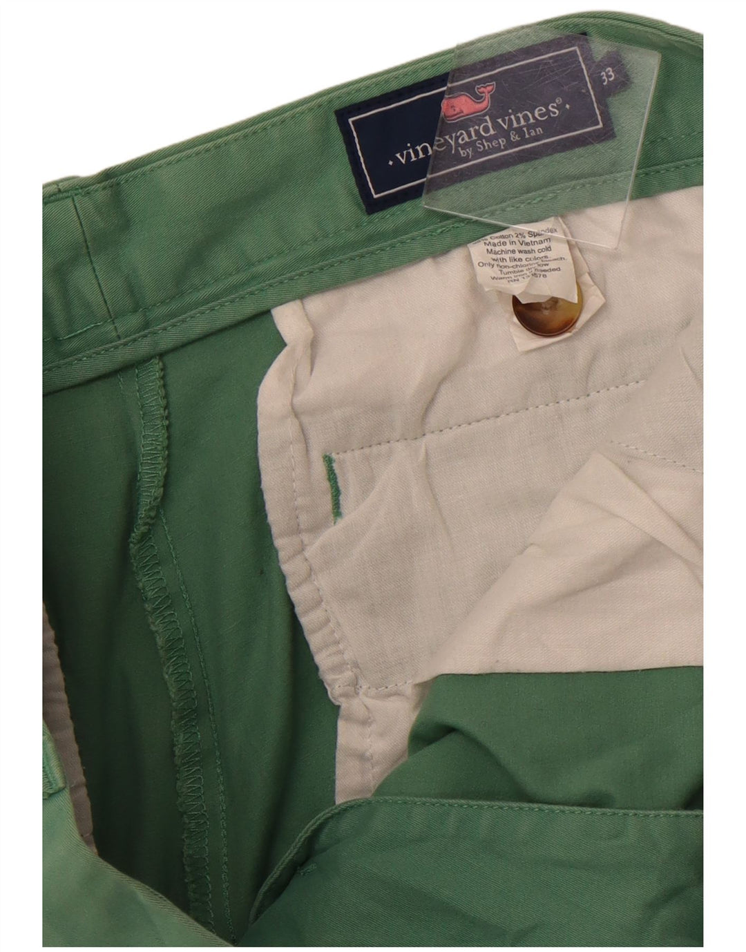 VINEYARD VINES Pantalones cortos chinos para hombre W33 Algodón verde medio