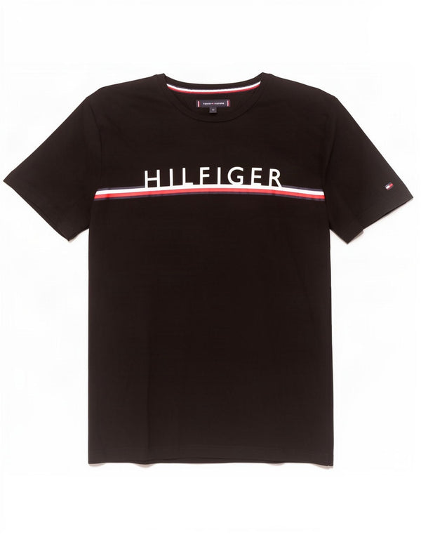 Tommy Hilfiger Camiseta gráfica para hombre Top XL Algodón negro