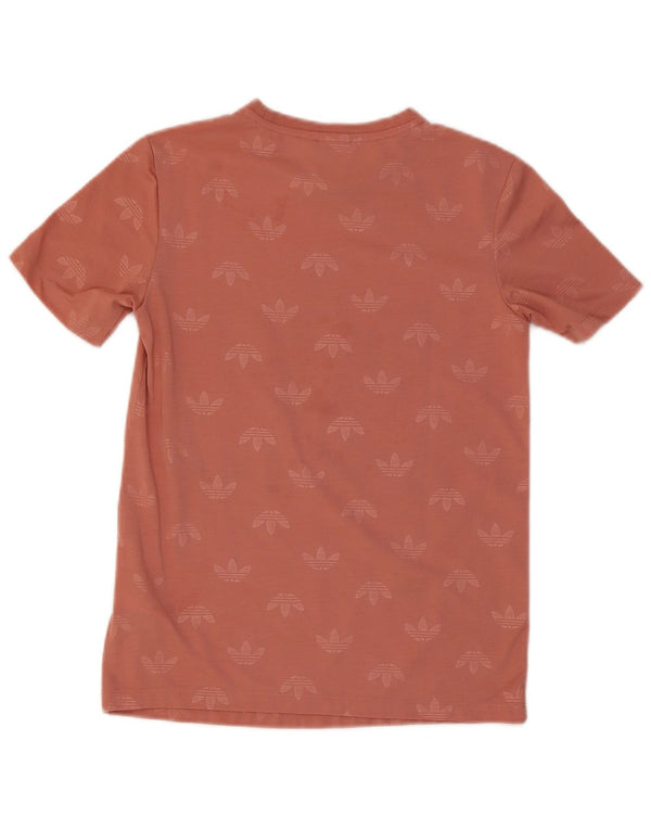 Adidas Camiseta gráfica para mujer Top UK 8 Small Pink Poliéster