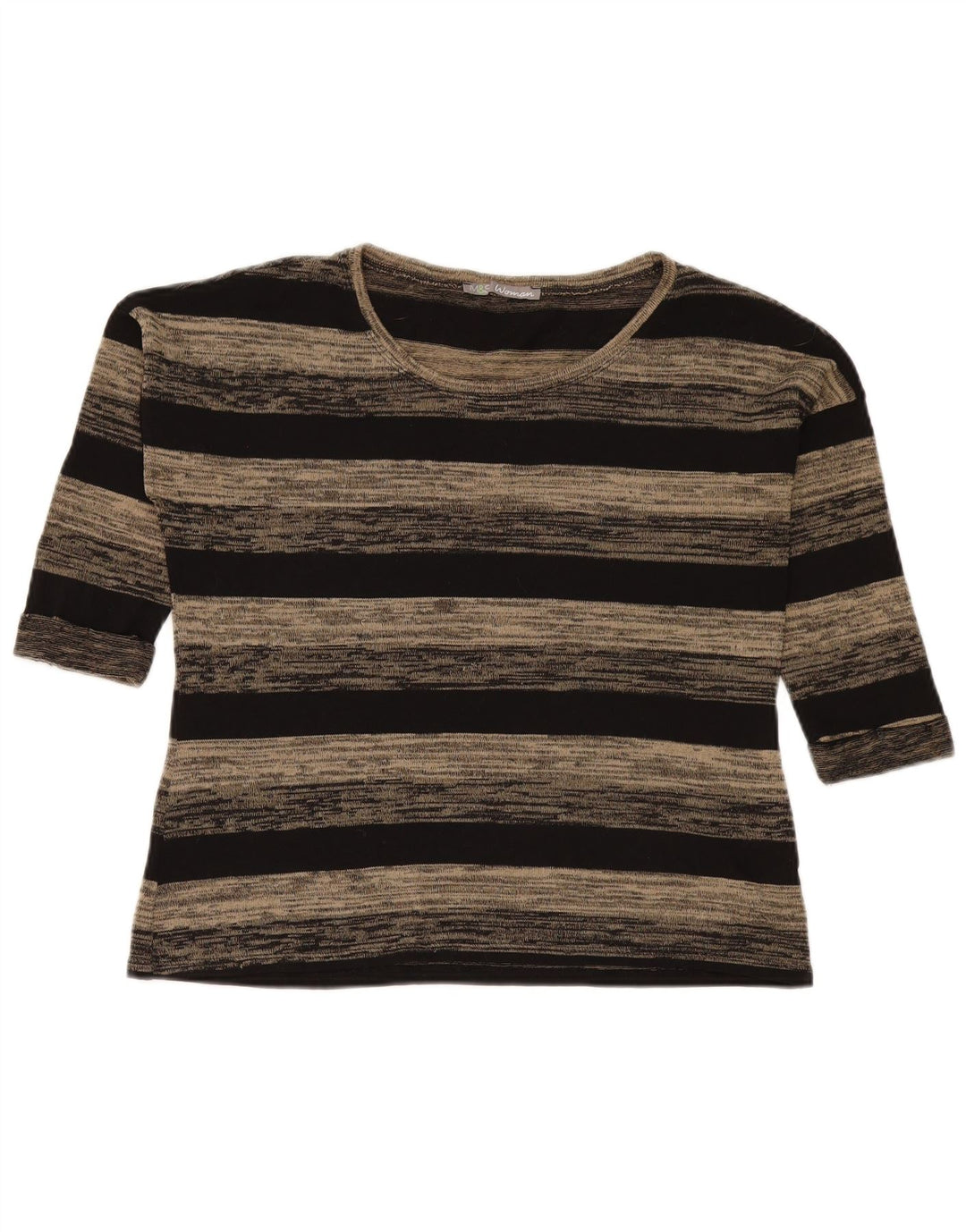 Marks & Spencer Top extragrande para mujer, manga 3/4, UK 10, pequeño, gris, a rayas