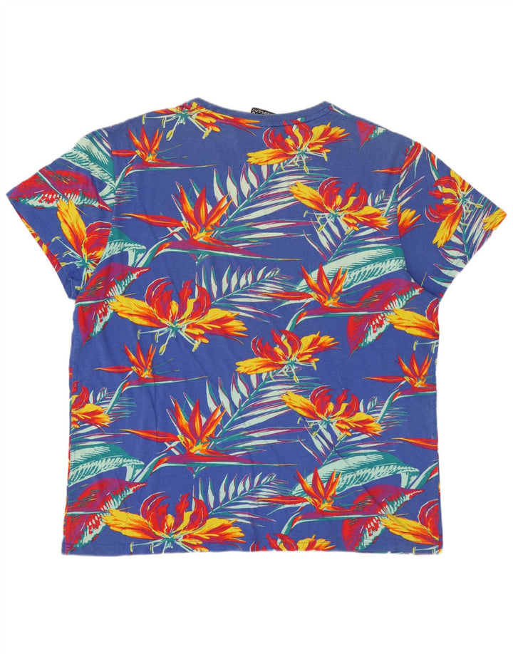 SUPERDRY Camiseta gráfica para hombre Top 2XL Azul Floral