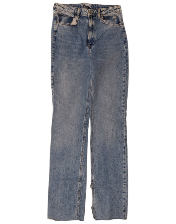 Zara Jeans Rectos De Cintura Alta Para Mujer EU 40 Medium W30 L33 Azul