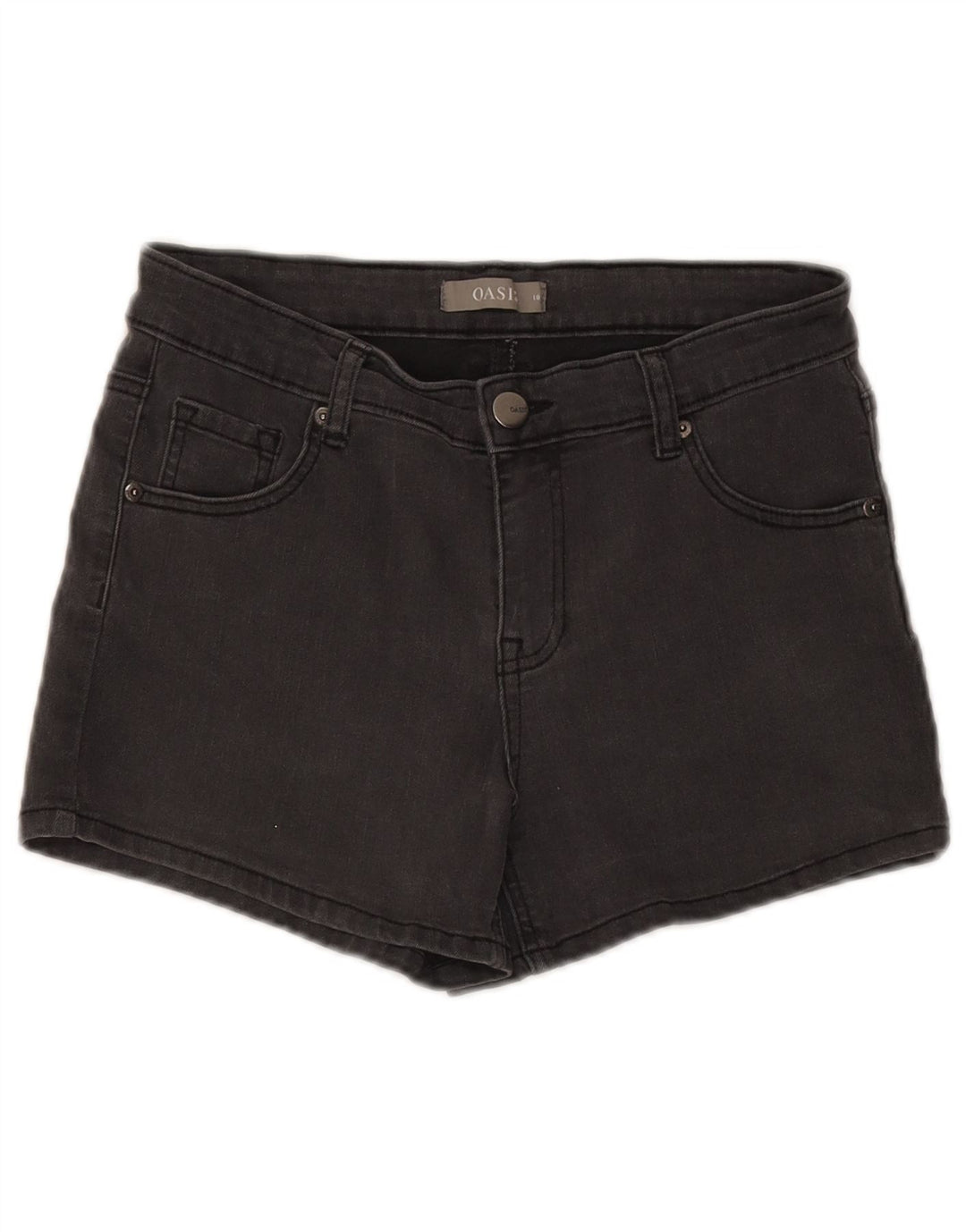 Pantalones cortos de mezclilla para mujer Oasis UK 10 Small W28 Algodón gris