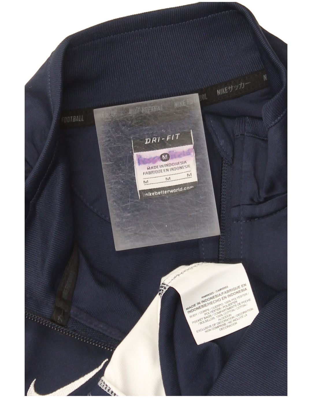 Nike Chaqueta de chándal Dri Fit para hombre con bloques de color azul marino mediano