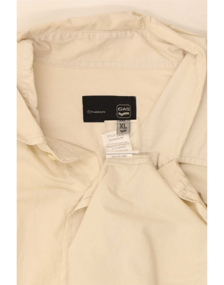 Camisa Gas Hombre XL Algodón Blanco Roto