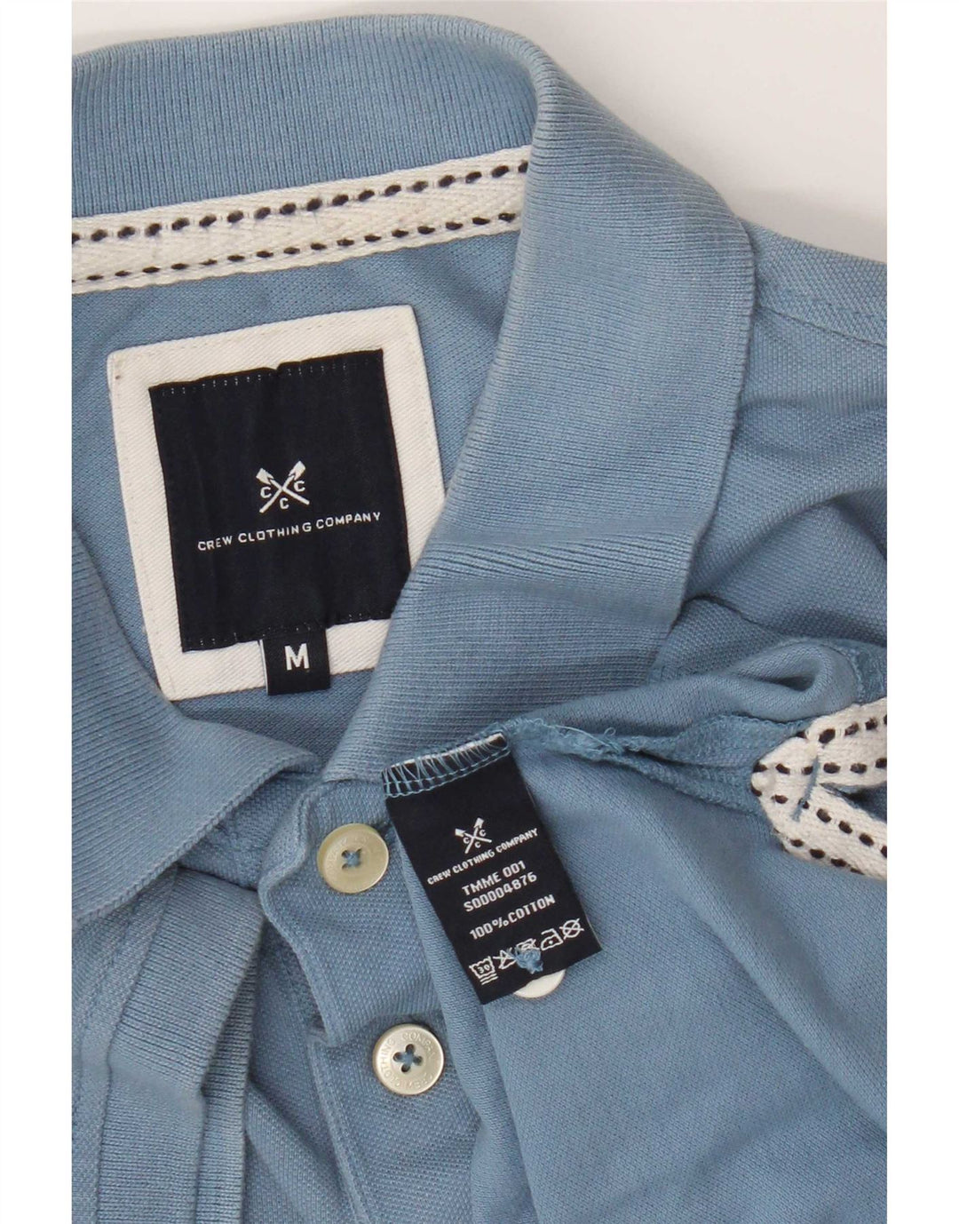 Crew Clothing Polo para hombre de algodón azul medio