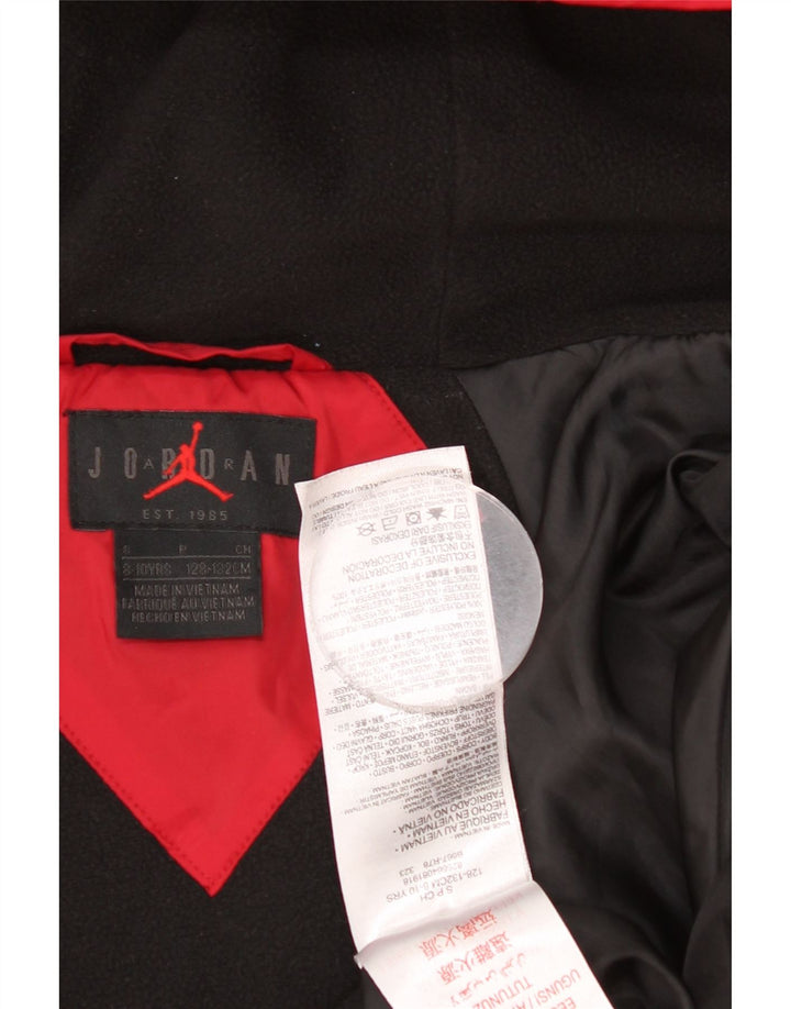 Jordan Chaqueta acolchada con capucha y gráfico para niños 8-9 años, talla pequeña, color rojo