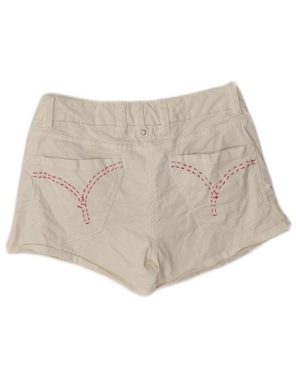Pantalones cortos de mezclilla para mujer Avirex EU 40 Medium W27 Algodón blanco roto