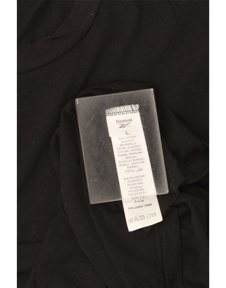 Reebok - Camiseta para hombre, talla grande, algodón negro