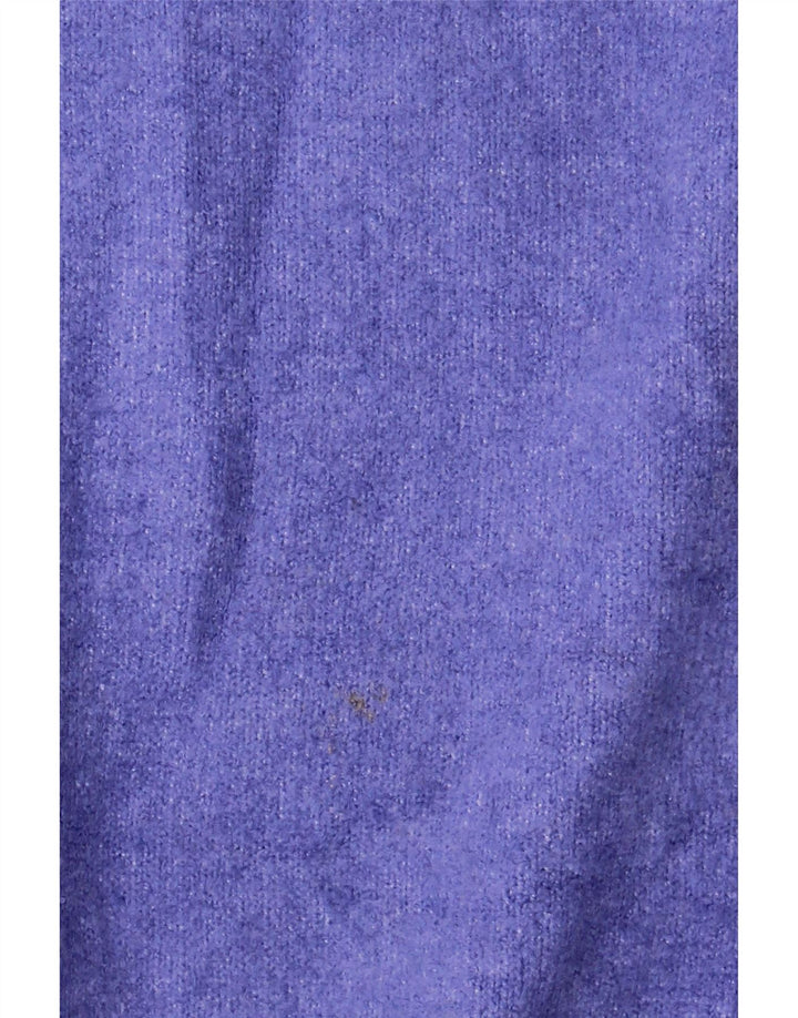 Zara Mujer Jersey De Cuello Alto De Gran Tamaño UK 44 Acrílico Azul Medio