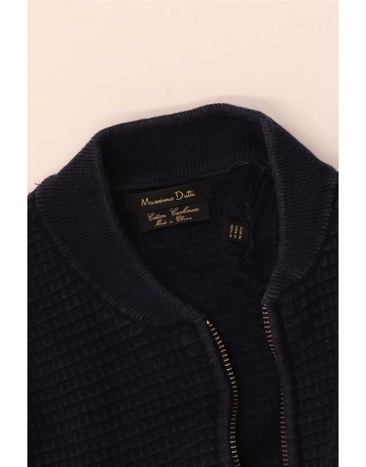 Massimo Dutti Jersey Cárdigan Hombre Mediano Azul Marino Algodón