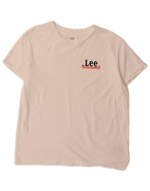 Lee - Camiseta gráfica para hombre, talla pequeña, algodón blanco