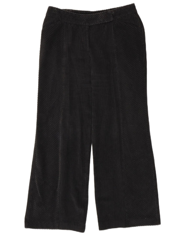Max & Co. Pantalones de pana de pierna ancha para mujer UK 46 Large W34 L31 Negro