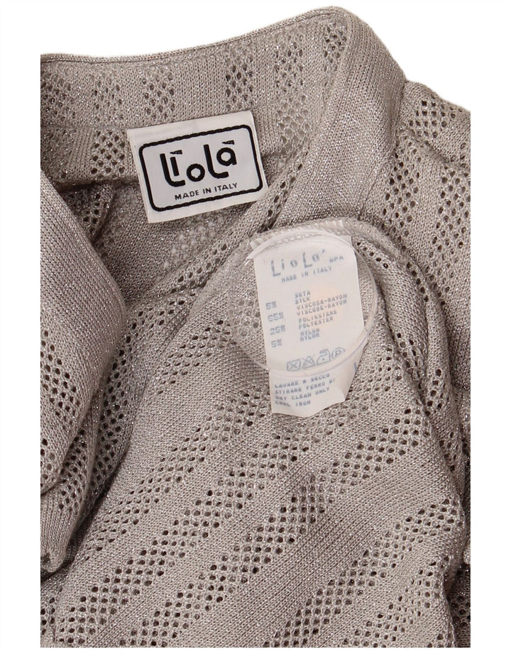 LIOLA Suéter tipo cárdigan para mujer UK 12 Viscosa moteada gris medio